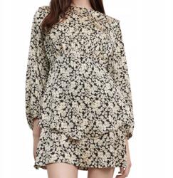 ZARA Ruha Zara mini bézs-fekete koktél elegáns méret Xs (8918/413/085)
