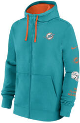 Nike Men's NFL Nike Cotton Full-Zip Fleece Hoodie Miami Dolphins Turbo Green/Brilliant Orange
