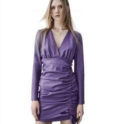 ZARA Lila Ruha Zara mini fodros bőrutánzat méret S (2134/322/611)