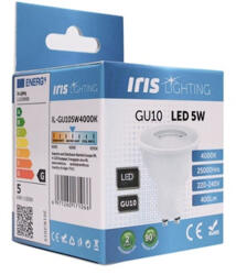 Iris Lighting GU105W4000K 5W 400lm 4000K GU10 LED fényforrás (IL-GU105W4000K) - eztkapdki