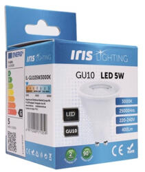 Iris Lighting GU105W3000K 5W 400lm 3000K GU10 LED fényforrás (IL-GU105W3000K) - eztkapdki