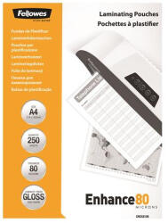 Fellowes Meleglamináló fólia, 80 mikron, A4, fényes, 250 db, FELLOWES (5312903) - eztkapdki