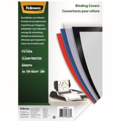 Fellowes Előlap, A4, 280mikron, pp, matt, FELLOWES "Futura", tejfehér, 100db/cs (5376501) - eztkapdki