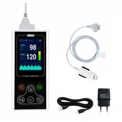 CONTEC Pulsoximetru portabil Contec CMS60D1, masurare saturatie oxigen si rata pulsului, baterie reincarcabila, software pentru date stocate pe PC in timp real, functie alarma, senzor adulti