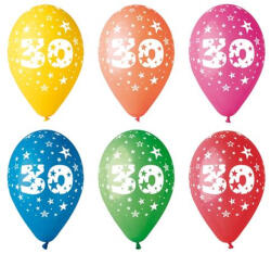  Léggömb, 26cm, számos, 30, 5db/cs (11-PRINT30) - eztkapdki