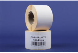  Etikett címke thermo, 60x58mm, tekercses, 700 címke/tekercs fehér - iroszer24