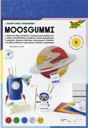  Moosgumi, öntapadó, csillámos, 20x29 cm, 5 lap, FOLIA "Basic", 5 különböző szín (231919) - eztkapdki