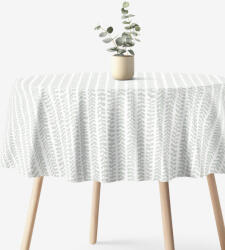 Goldea față de masă 100% bumbac - frunze scandinave - rotundă Ø 160 cm Fata de masa
