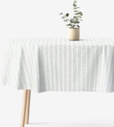 Goldea față de masă 100% bumbac - frunze scandinave - ovală 120 x 160 cm Fata de masa