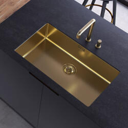 CookingAid Chiuveta bucatarie inox TASCA CANOVA CA70 auriu gold si accesorii montaj (5604315332723) Chiuveta