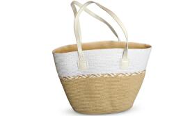 Pantaloni Chic Geantă Dama Paie Iută 36x36cm cu Mâner Piele Ecologică