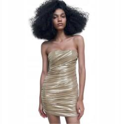 ZARA Ruha Zara koktél arany bodycon mini méret S (8129/384/303)