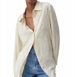 ZARA Krémszínű Zara női ing oversize viszkózból, fényes méret Xs (2715/242/733)