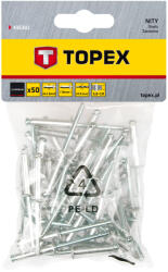 TOPEX Алуминиеви нитове за разкъсване 3, 2 mm x 10 mm, 50 бр. 43E302 (43E302)