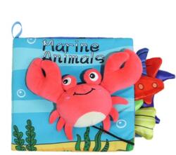 Flippy Carte Senzoriala, Flippy, pentru Bebelusi, 15x16x4 cm, cu Animalute, 3D, Cu Sunete si Fosnete, 0-3 Ani, Model Crab, Multicolor (133999)