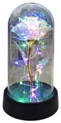 Flippy Trandafir in Cupola, Flippy, cu Lumina Led Multicolora, Baterii, 8.5 x 15 cm, Auriu (164878)