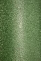  Hârtie decorativă colorată cu sclipici pe o parte, autocolantă, verde, 150g 10A4