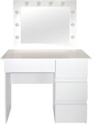 Artool Masa de toaleta/machiaj, Irina, alba, cu oglinda si LED-uri, 94x43x141 cm (143707)