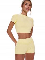 Shein Sárga Női Rövid Sport Felső Sima L 1JG (st2412167977489949)