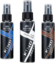 KING Aroma Pachet 3 Odorizante Auto Spray MAN DRIVE , Fresh, Breeze, Leather , 3 x 50 ml , King Aroma