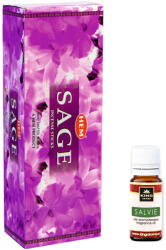 HEM Pachet Promo: 120 Betisoare Parfumate HEM Salvie (Sage) + Ulei Aromaterapie Salvie KING Aroma, 10ml