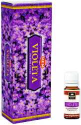 HEM Pachet Promo: 120 Betisoare Parfumate HEM Violeta + Ulei Aromaterapie Violete KING Aroma, 10ml
