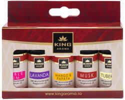 KINGAROMA Pachet 5 uleiuri parfumate aromaterapie, HAPPY, Kingaroma , Vibratii Pozitive, Energie si Rasfat Senzual