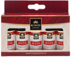 KINGAROMA Pachet 5 x Ulei Parfumat Aromaterapie MUSK (Mosc), KING Aroma , Set Rezerva pentru Senzualitate, Rafinament si Ambianta Calda
