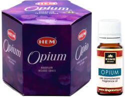 HEM Pachet Promo: 40 Conuri Parfumate Backflow HEM Opium + Ulei Aromaterapie Opium KING Aroma, 10ml