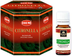 HEM Pachet Promo: 40 Conuri Parfumate Backflow HEM Citronella + Ulei Aromaterapie Citronella KING Aroma, 10ml