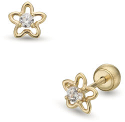 Lisa Jewelry for Kids tündöklő virág sárga arany fülbevaló gömb zárral (JTAG-4205-18) - lisajewelryforkids