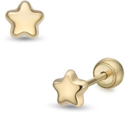 Lisa Jewelry for Kids ékes csillag sárga arany fülbevaló gömbzárral
