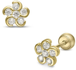 Lisa Jewelry for Kids köves virágos gyerek fülbevaló gömb zárral (JTAG-7014-18)