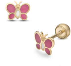 Lisa Jewelry for Kids rózsaszín pillangó gyerek fülbevaló gömb zárral (JTAG-0309-18)