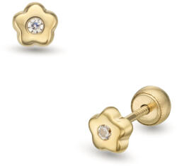 Lisa Jewelry for Kids középen köves virág gyerek fülbevaló gömb zárral (JTAG-0338-18)