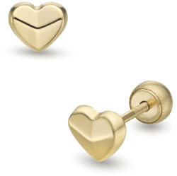 Lisa Jewelry for Kids domború szíves gyerek fülbevaló gömb zárral (JTAG-0416-18) - lisajewelryforkids