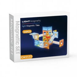 Bufnitel Labirint magnetic cu lumini pentru copii, 54 piese, 3D, 7.5 cm (CH1177)