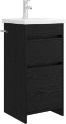 vidaXL Mobila de baie cu chiuveta Stejar Negru 42 x 40 x 84, 5 cm GartenMobel Dekor (890721)