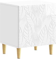 vidaXL Noptiera Alb foarte lucios 43 x 34, 5 x 50 cm Lemn prelucrat GartenMobel Dekor (895033)