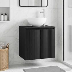 vidaXL Vanitate cu chiuveta montata pe perete Negru GartenMobel Dekor (890393)