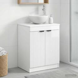vidaXL Dulap de Baie Alb foarte lucios 54 x 41 x 70 cm Lemn prelucrat GartenMobel Dekor (890152)