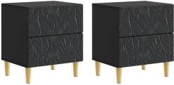 vidaXL Noptiera 2 pcs Negru 43 x 34, 5 x 48 cm Lemn prelucrat GartenMobel Dekor (894988)