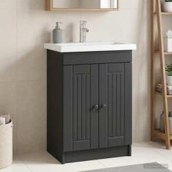vidaXL Dulap de baie sub chiuveta Negru 56 x 37, 5 x 81 cm GartenMobel Dekor (890035)