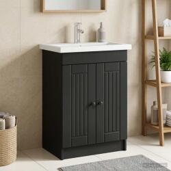 vidaXL Dulap de baie sub chiuveta Negru 78, 5 x 37, 5 x 81 cm GartenMobel Dekor (890045)
