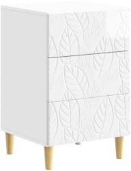 vidaXL Noptiera Alb foarte lucios 43 x 39, 5 x 66, 5 cm Lemn prelucrat GartenMobel Dekor (895019)