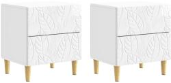 vidaXL Noptiera 2 pcs Alb foarte lucios 43 x 34, 5 x 48 cm GartenMobel Dekor (894994)