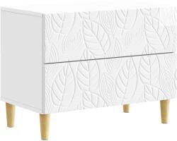 vidaXL Noptiera Alb foarte lucios 62 x 34, 5 x 48 cm Lemn prelucrat GartenMobel Dekor (895009)