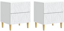 vidaXL Noptiera 2 pcs Alb 43 x 34, 5 x 48 cm Lemn prelucrat GartenMobel Dekor (894986)