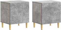 vidaXL Noptiera 2 pcs Gri Beton 43 x 34, 5 x 50 cm Lemn prelucrat GartenMobel Dekor (895032)