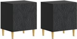 vidaXL Noptiera 2 pcs Negru 43 x 34, 5 x 50 cm Lemn prelucrat GartenMobel Dekor (895028)